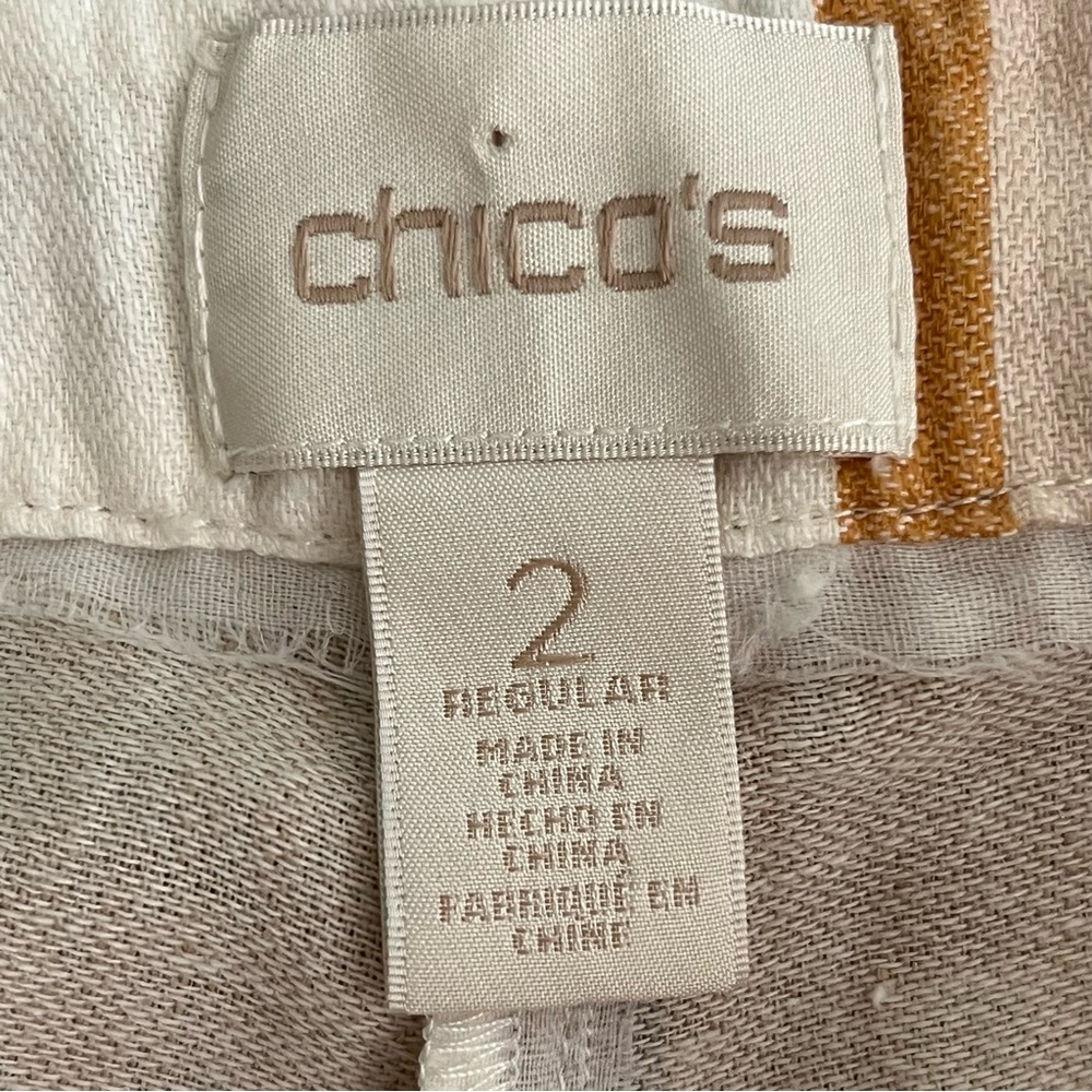 Chico’s Women’s Linen Blend Striped Lightweight Pants Chico’s 2 = US L/1… - Picture 10 of 13